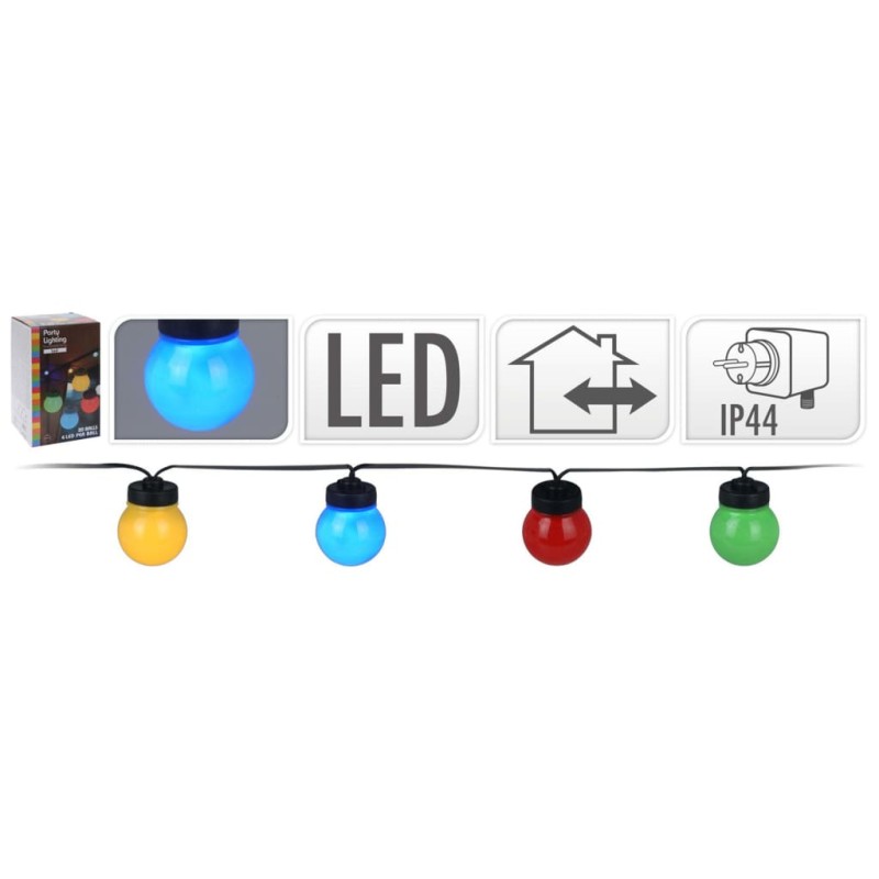 ProGarden LED-Party-Lichterkette 20 Lampen Mehrfarbig 12V ProGarden LED-Party-Lichterkette 20 Lampen Mehrfarbig 12V