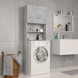 vidaXL Waschmaschinenschrank Betongrau 64x25,5x190 cm Holzwerkstoff