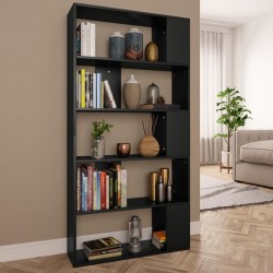 vidaXL Bücherregal/Raumteiler Schwarz 80x24x159 cm Holzwerkstoff