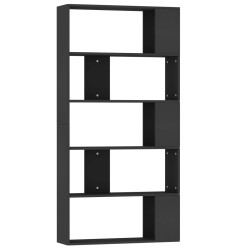 vidaXL Bücherregal/Raumteiler Schwarz 80x24x159 cm Holzwerkstoff