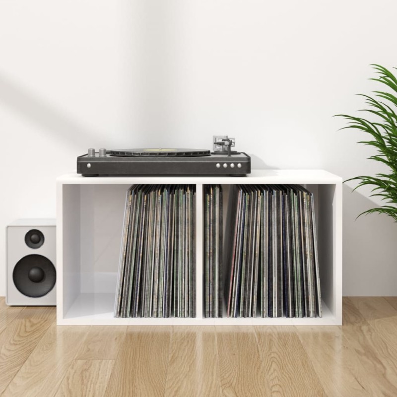 vidaXL Schallplatten-Aufbewahrungsbox Hochglanz-Weiß 71x34x36 cm vidaXL Schallplatten-Aufbewahrungsbox Hochglanz-Weiß 71x34x36 cm