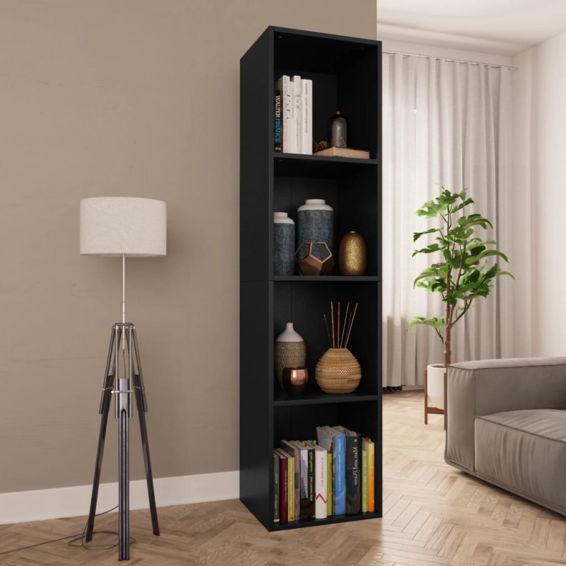 vidaXL Bücherregal/TV-Schrank Schwarz 36x30x143 cm Holzwerkstoff vidaXL Bücherregal/TV-Schrank Schwarz 36x30x143 cm Holzwerkstoff
