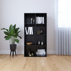 vidaXL Bücherregal/Sideboard Schwarz 66×30×130 cm Holzwerkstoff