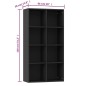 vidaXL Bücherregal/Sideboard Schwarz 66×30×130 cm Holzwerkstoff vidaXL Bücherregal/Sideboard Schwarz 66×30×130 cm Holzwerkstoff