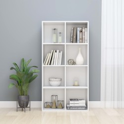 vidaXL Bücherregal/Sideboard Hochglanz-Weiß 66×30×130 cm Holzwerkstoff