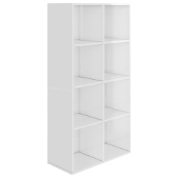 vidaXL Bücherregal/Sideboard Hochglanz-Weiß 66×30×130 cm Holzwerkstoff