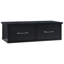 vidaXL Wand-Schubladenregal Hochglanz-Schwarz 60x26x18,5 cm