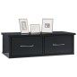 vidaXL Wand-Schubladenregal Hochglanz-Schwarz 60x26x18,5 cm