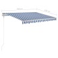vidaXL Markise Manuell Einziehbar mit Pfosten 3,5x2,5 m Blau & Weiß vidaXL Markise Manuell Einziehbar mit Pfosten 3,5x2,5 m Blau & Weiß
