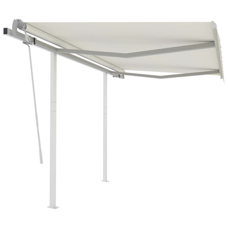 vidaXL Markise Manuell Einziehbar mit Pfosten 3x2,5 m Creme vidaXL Markise Manuell Einziehbar mit Pfosten 3x2,5 m Creme
