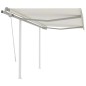 vidaXL Markise Manuell Einziehbar mit Pfosten 3x2,5 m Creme vidaXL Markise Manuell Einziehbar mit Pfosten 3x2,5 m Creme