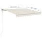 vidaXL Markise Manuell Einziehbar mit Pfosten 3x2,5 m Creme vidaXL Markise Manuell Einziehbar mit Pfosten 3x2,5 m Creme