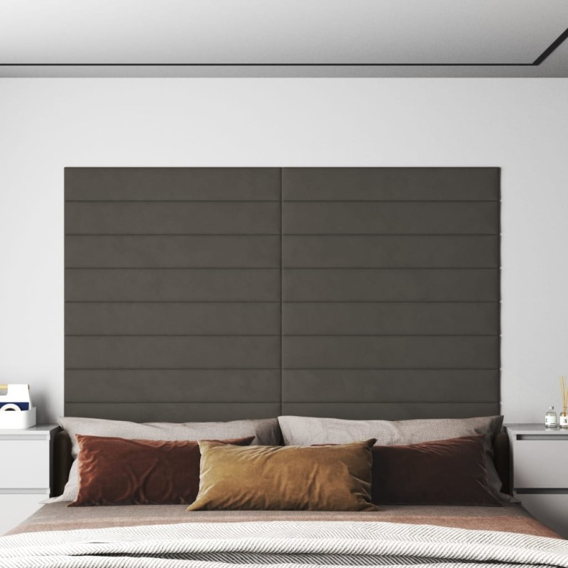 vidaXL Wandpaneele 12 Stk. Dunkelgrau 90x15 cm Samt 1,62 m² vidaXL Wandpaneele 12 Stk. Dunkelgrau 90x15 cm Samt 1,62 m²