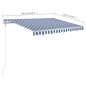 vidaXL Markise Manuell Einziehbar mit Pfosten 3x2,5 m Blau & Weiß vidaXL Markise Manuell Einziehbar mit Pfosten 3x2,5 m Blau & Weiß