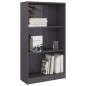 vidaXL Bücherregal 3 Fächer Hochglanz-Grau 60x24x109 cm Holzwerkstoff vidaXL Bücherregal 3 Fächer Hochglanz-Grau 60x24x109 cm Holzwerkstoff