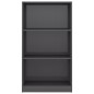 vidaXL Bücherregal 3 Fächer Hochglanz-Grau 60x24x109 cm Holzwerkstoff vidaXL Bücherregal 3 Fächer Hochglanz-Grau 60x24x109 cm Holzwerkstoff