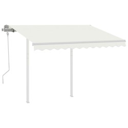vidaXL Markise Manuell Einziehbar mit Pfosten 3,5x2,5 m Creme