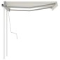 vidaXL Markise Manuell Einziehbar mit Pfosten 3,5x2,5 m Creme vidaXL Markise Manuell Einziehbar mit Pfosten 3,5x2,5 m Creme