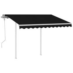 vidaXL Markise Manuell Einziehbar mit Pfosten 3,5x2,5 m Anthrazit