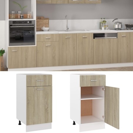 vidaXL Schubunterschrank Sonoma-Eiche 40x46x81,5 cm Holzwerkstoff