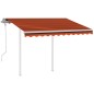 vidaXL Markise Manuell Einziehbar mit Pfosten 3,5x2,5 m Orange & Braun vidaXL Markise Manuell Einziehbar mit Pfosten 3,5x2,5 m Orange & Braun