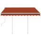 vidaXL Markise Manuell Einziehbar mit Pfosten 3,5x2,5 m Orange & Braun vidaXL Markise Manuell Einziehbar mit Pfosten 3,5x2,5 m Orange & Braun