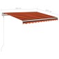 vidaXL Markise Manuell Einziehbar mit Pfosten 3,5x2,5 m Orange & Braun vidaXL Markise Manuell Einziehbar mit Pfosten 3,5x2,5 m Orange & Braun