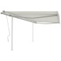 vidaXL Markise Manuell Einziehbar mit Pfosten 4x3 m Creme vidaXL Markise Manuell Einziehbar mit Pfosten 4x3 m Creme