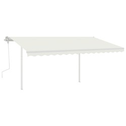 vidaXL Markise Manuell Einziehbar mit Pfosten 4x3 m Creme