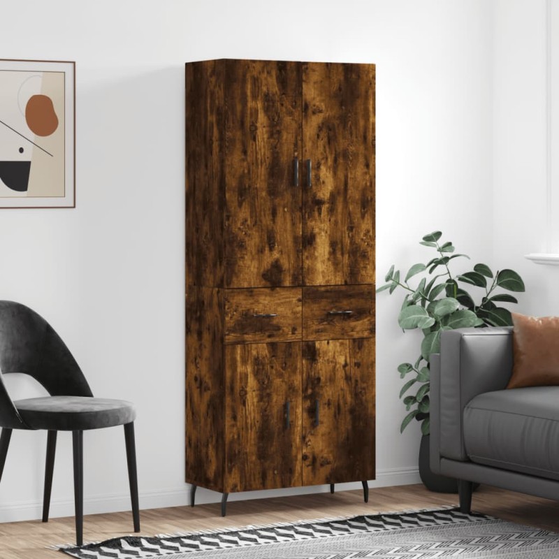 Highboard Räuchereiche 69,5x34x180 cm Holzwerkstoff Highboard Räuchereiche 69,5x34x180 cm Holzwerkstoff