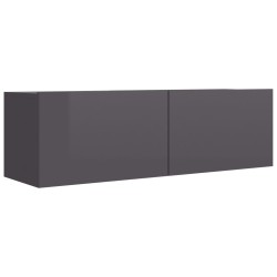 vidaXL TV-Schrank Hochglanz-Grau 100x30x30 cm Holzwerkstoff
