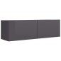 vidaXL TV-Schrank Hochglanz-Grau 100x30x30 cm Holzwerkstoff vidaXL TV-Schrank Hochglanz-Grau 100x30x30 cm Holzwerkstoff