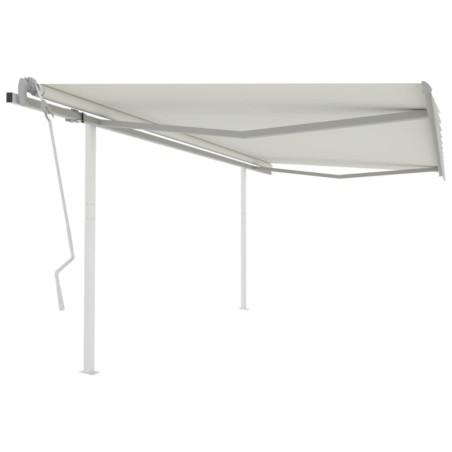 vidaXL Markise Manuell Einziehbar mit Pfosten 4,5x3 m Creme