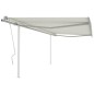 vidaXL Markise Manuell Einziehbar mit Pfosten 4,5x3 m Creme vidaXL Markise Manuell Einziehbar mit Pfosten 4,5x3 m Creme