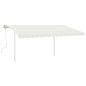 vidaXL Markise Manuell Einziehbar mit Pfosten 4,5x3 m Creme vidaXL Markise Manuell Einziehbar mit Pfosten 4,5x3 m Creme