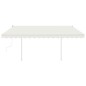 vidaXL Markise Manuell Einziehbar mit Pfosten 4,5x3 m Creme vidaXL Markise Manuell Einziehbar mit Pfosten 4,5x3 m Creme