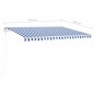 vidaXL Markise Manuell Einziehbar mit Pfosten 4,5x3 m Blau & Weiß vidaXL Markise Manuell Einziehbar mit Pfosten 4,5x3 m Blau & Weiß