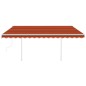 vidaXL Markise Manuell Einziehbar mit Pfosten 4x3 m Orange & Braun vidaXL Markise Manuell Einziehbar mit Pfosten 4x3 m Orange & Braun