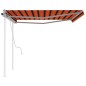 vidaXL Markise Manuell Einziehbar mit Pfosten 4x3 m Orange & Braun vidaXL Markise Manuell Einziehbar mit Pfosten 4x3 m Orange & Braun