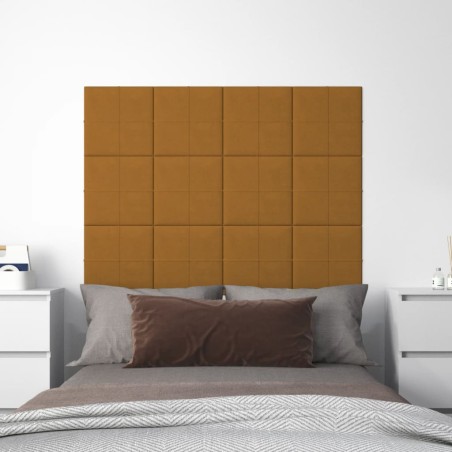 vidaXL Wandpaneele 12 Stk. Braun 30x30 cm Samt 1,08 m²
