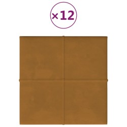 vidaXL Wandpaneele 12 Stk. Braun 30x30 cm Samt 1,08 m²