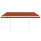 vidaXL Markise Manuell Einziehbar mit Pfosten 4,5x3 m Orange & Braun vidaXL Markise Manuell Einziehbar mit Pfosten 4,5x3 m Orange & Braun