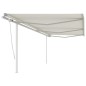 vidaXL Markise Manuell Einziehbar mit Pfosten 6x3 m Creme vidaXL Markise Manuell Einziehbar mit Pfosten 6x3 m Creme