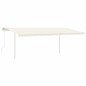 vidaXL Markise Manuell Einziehbar mit Pfosten 6x3 m Creme vidaXL Markise Manuell Einziehbar mit Pfosten 6x3 m Creme