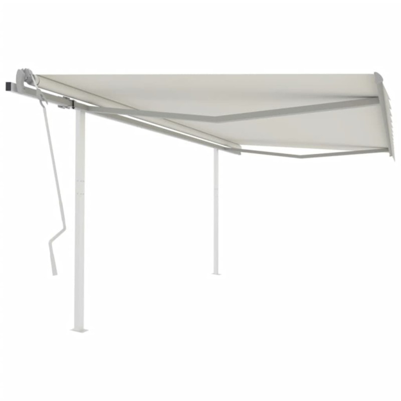 vidaXL Markise Manuell Einziehbar mit Pfosten 4x3,5 m Creme vidaXL Markise Manuell Einziehbar mit Pfosten 4x3,5 m Creme
