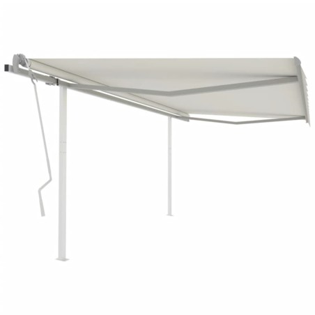 vidaXL Markise Manuell Einziehbar mit Pfosten 4x3,5 m Creme
