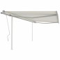 vidaXL Markise Manuell Einziehbar mit Pfosten 4x3,5 m Creme vidaXL Markise Manuell Einziehbar mit Pfosten 4x3,5 m Creme