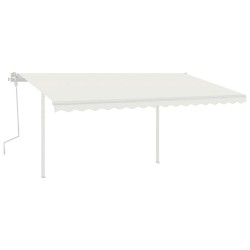 vidaXL Markise Manuell Einziehbar mit Pfosten 4x3,5 m Creme