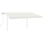 vidaXL Markise Manuell Einziehbar mit Pfosten 4x3,5 m Creme vidaXL Markise Manuell Einziehbar mit Pfosten 4x3,5 m Creme