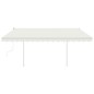 vidaXL Markise Manuell Einziehbar mit Pfosten 4x3,5 m Creme vidaXL Markise Manuell Einziehbar mit Pfosten 4x3,5 m Creme